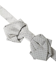 Dolce & Gabbana Gray Silk Adjustable Neck Men Bow Tie - Neckties