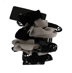 Dolce & Gabbana Gray Silk Black Lace Hair Claw - Hair Pins Claws & Clips