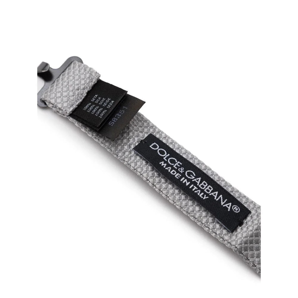 Dolce & Gabbana Gray Silk Bowty - One Size - Neckties