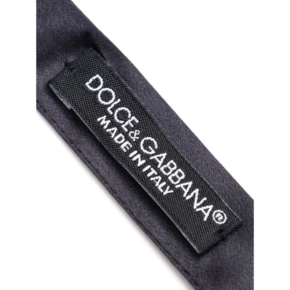 Dolce & Gabbana Gray Silk Bowty - One Size - Neckties