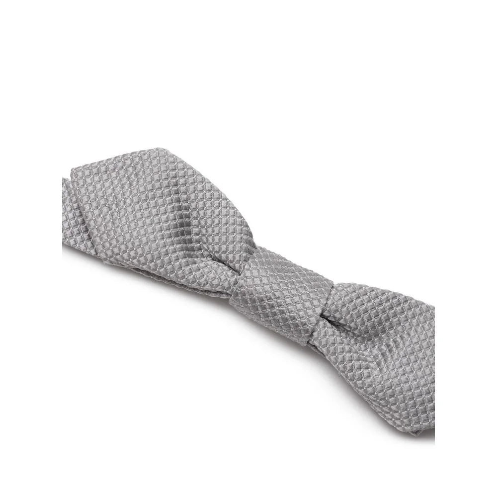 Dolce & Gabbana Gray Silk Bowty - One Size - Neckties