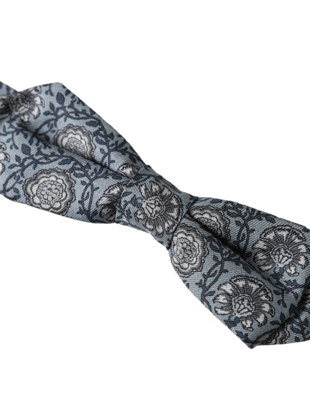 Dolce & Gabbana Gray Silk Patterned Adjustable Neck Men Bow Tie - Neckties