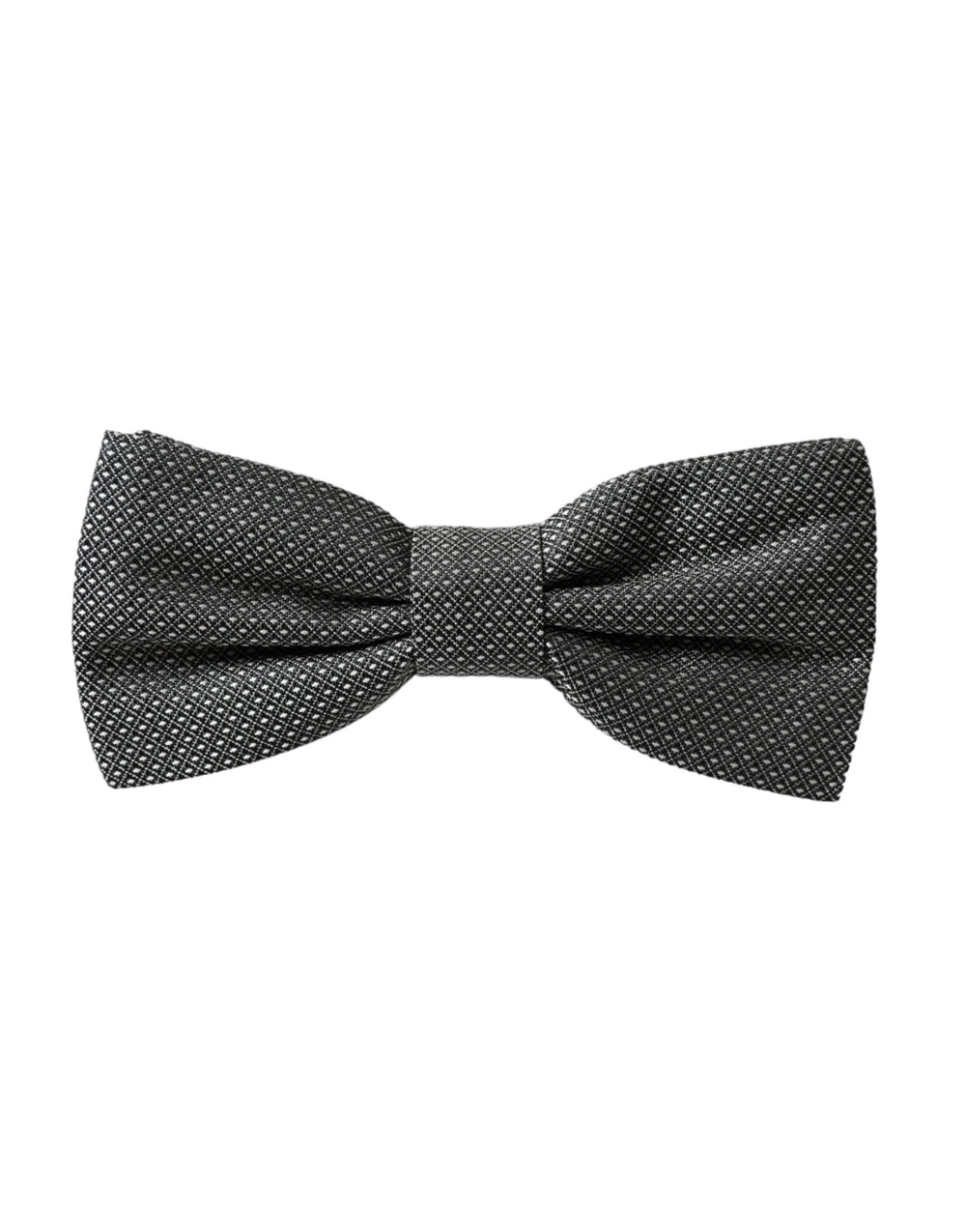 Dolce & Gabbana Gray Silk Patterned Adjustable Neck Men Papillon Bow Tie - Neckties