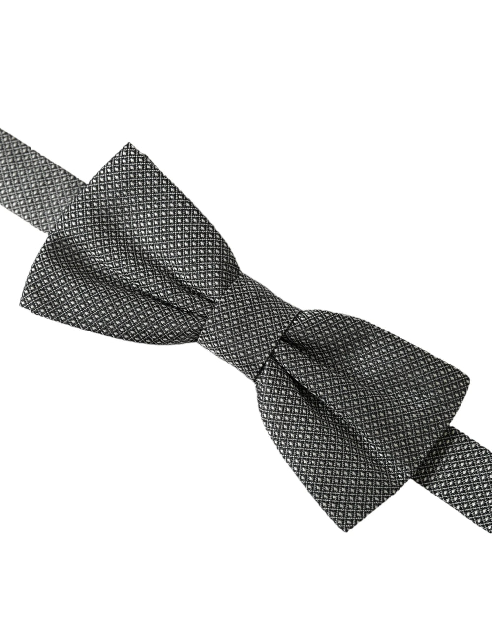Dolce & Gabbana Gray Silk Patterned Adjustable Neck Men Papillon Bow Tie - Neckties