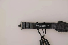 Dolce & Gabbana Gray Silk Patterned Mens Necktie Bow Tie - Neckties