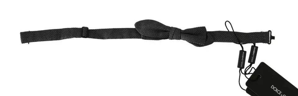 Dolce & Gabbana Gray Silk Patterned Mens Necktie Bow Tie - Neckties