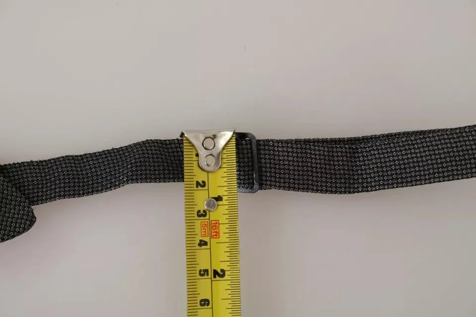 Dolce & Gabbana Gray Silk Patterned Mens Necktie Bow Tie - Neckties