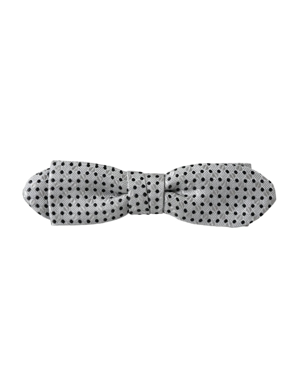 Dolce & Gabbana Gray Silk Polka Dot Adjustable Neck Men Papillon Bow Tie - Neckties