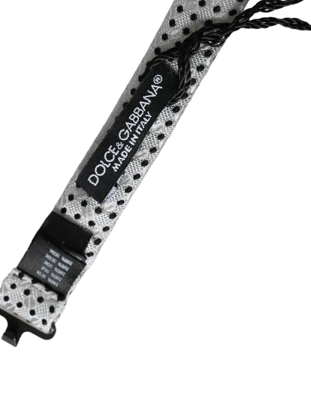 Dolce & Gabbana Gray Silk Polka Dot Adjustable Neck Men Papillon Bow Tie - Neckties