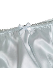 Dolce & Gabbana Gray Silk Satin Floral Lace Panty Brief Underwear - IT4 | L - Briefs