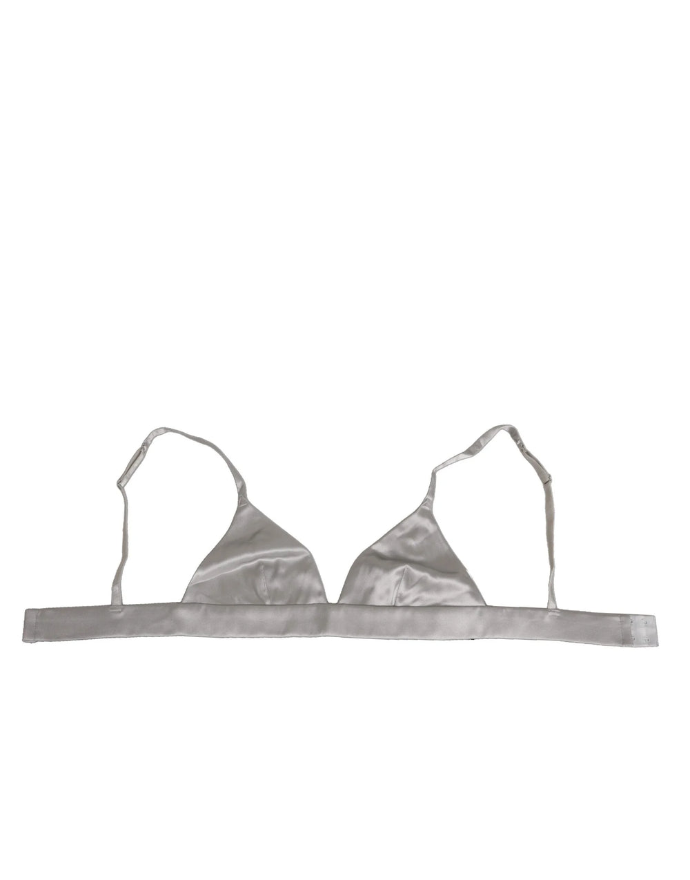 Dolce & Gabbana Gray Silk Satin Triangle Soft Cup Bra Underwear - IT2 | S - Bras