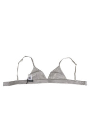 Dolce & Gabbana Gray Silk Satin Triangle Soft Cup Bra Underwear - IT2 | S