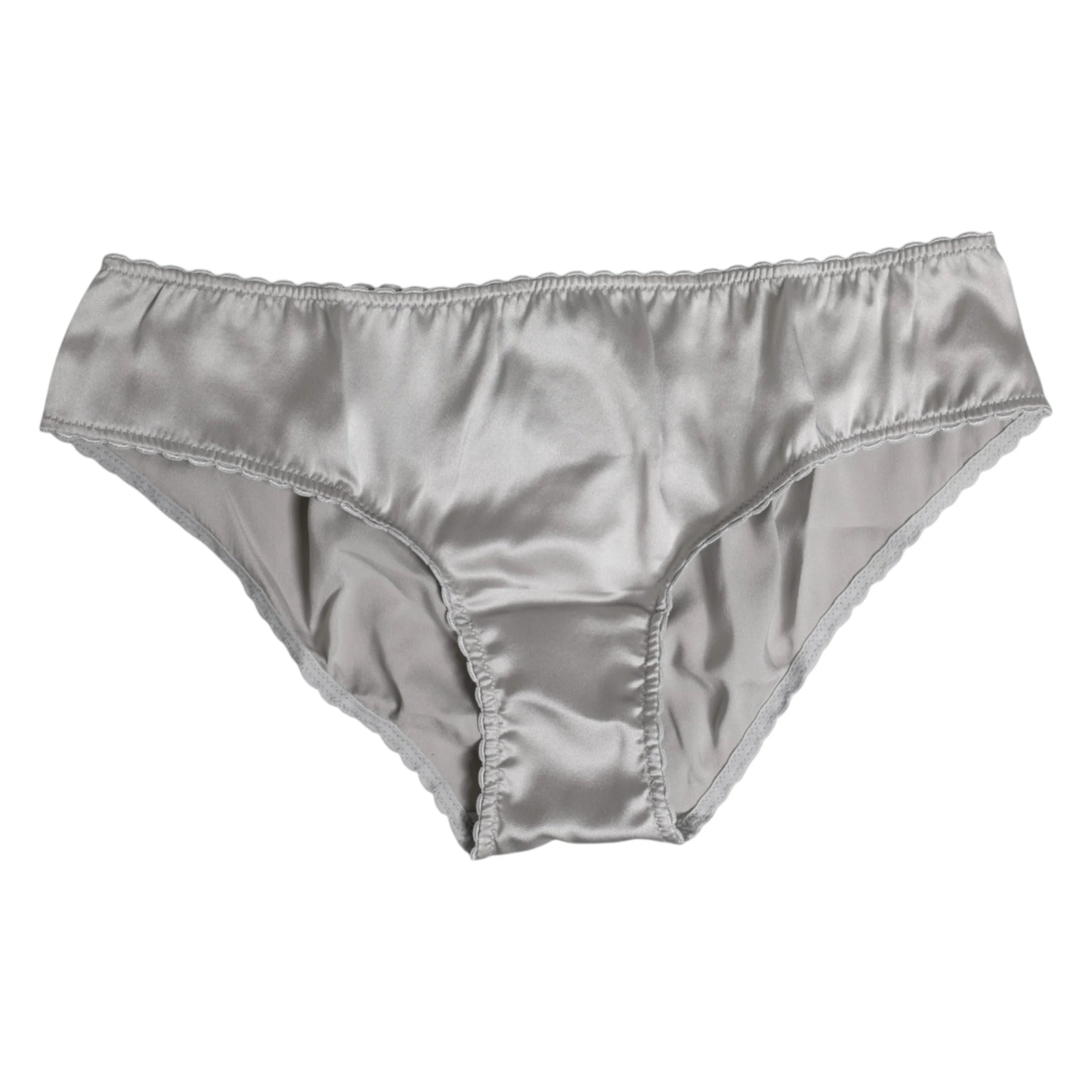 Dolce & Gabbana Gray Silk Stretch Bottom Low Waist Panty Underwear - IT2 | S - Briefs