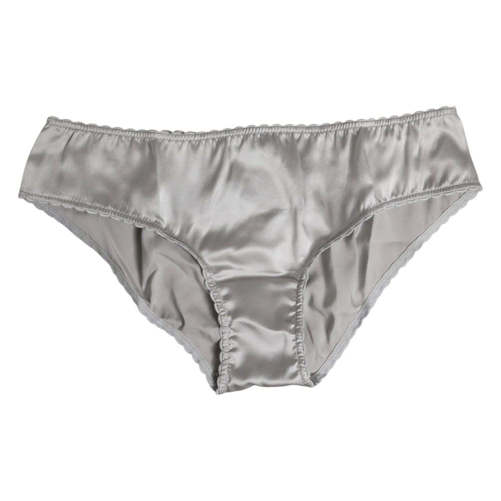 Dolce & Gabbana Gray Silk Stretch Bottom Low Waist Panty Underwear - IT2 | S - Briefs