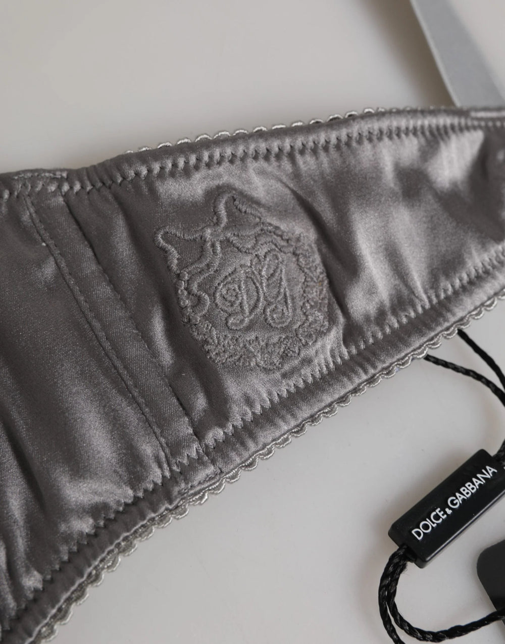 Dolce & Gabbana Gray Silk Underwired Balconette Bra Underwear - IT2 | S - Bras