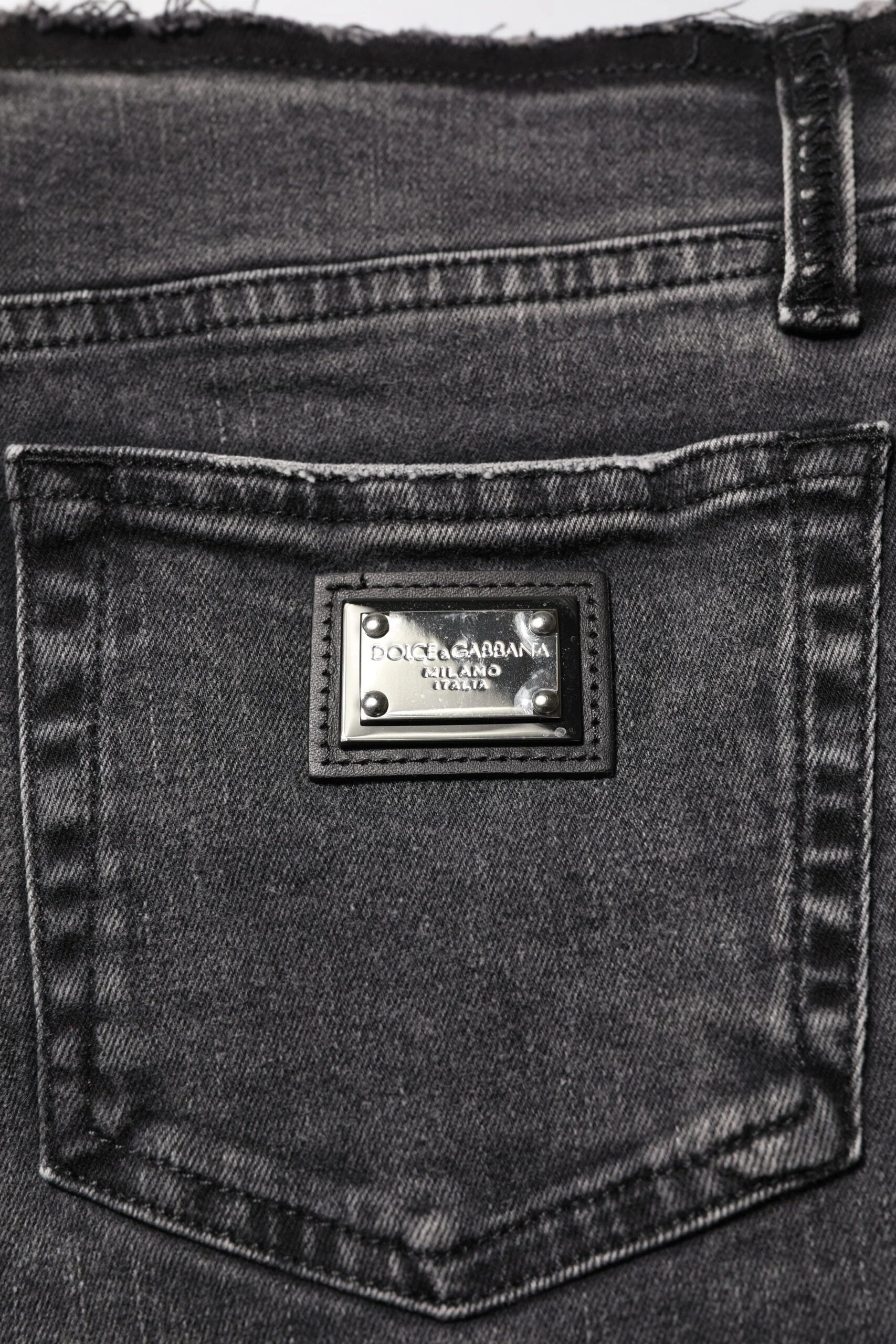 Dolce & Gabbana Gray Skinny Cotton Mid Waisted Denim Jeans - IT40|S - Jeans