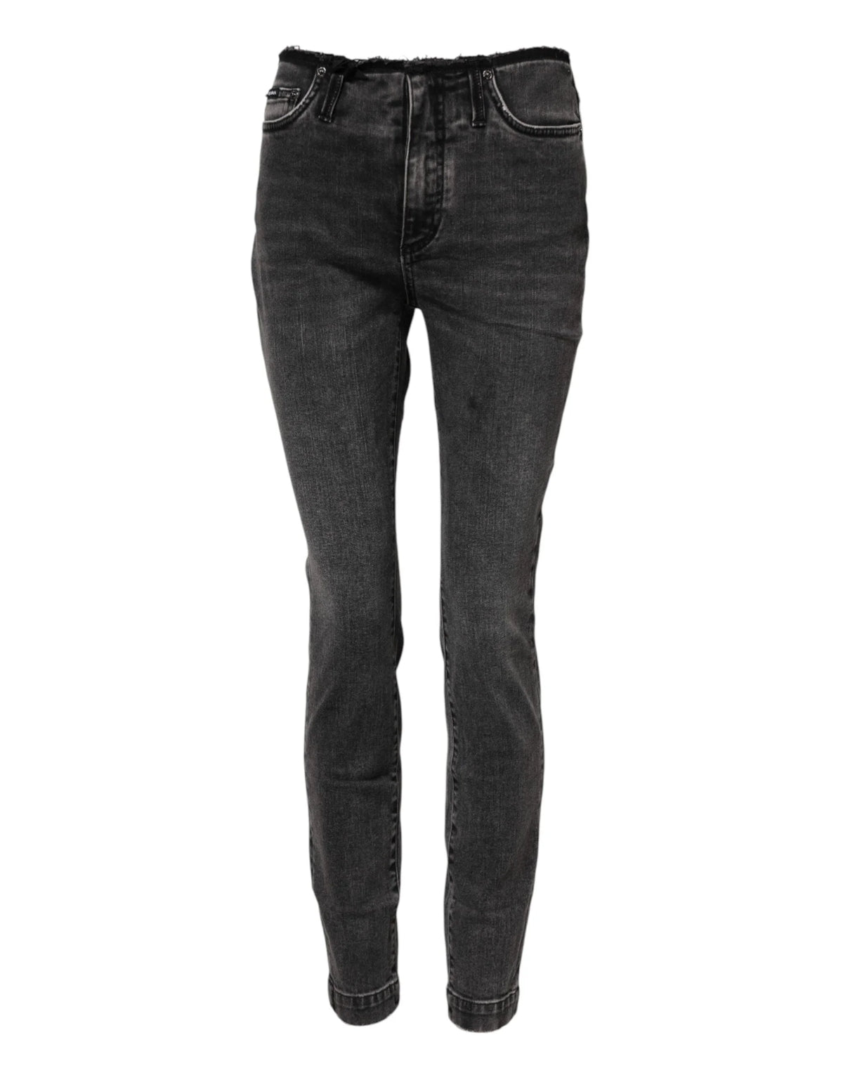 Dolce & Gabbana Gray Skinny Cotton Mid Waisted Denim Jeans - IT40|S - Jeans