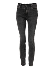Dolce & Gabbana Gray Skinny Cotton Mid Waisted Denim Jeans - IT40|S - Jeans