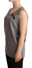 Dolce & Gabbana Gray Sleeveless Round Neck Tank Top T-shirt - IT38|XS - Tank Tops