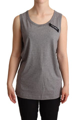 Dolce & Gabbana Gray Sleeveless Round Neck Tank Top T-shirt - IT38|XS - Tank Tops