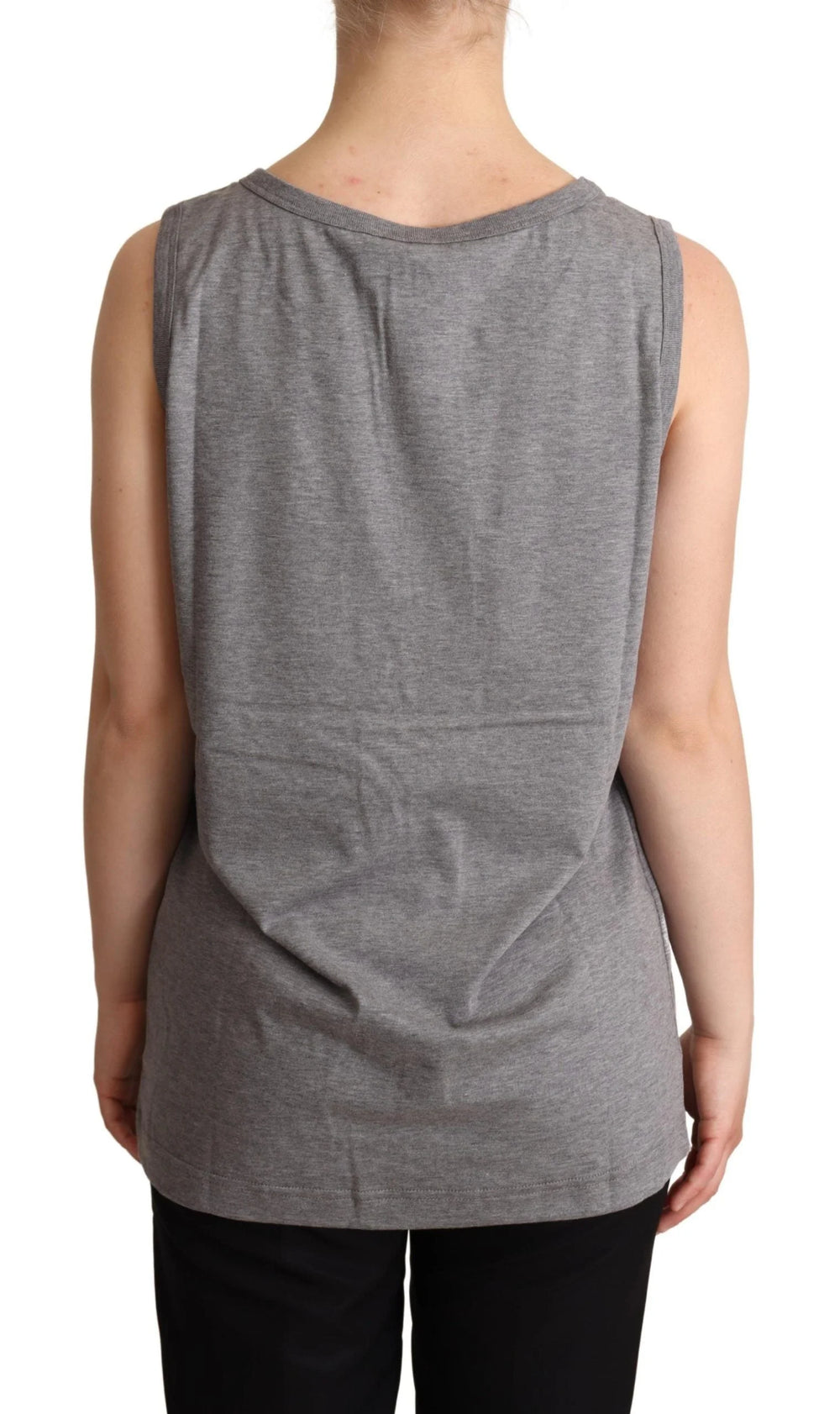 Dolce & Gabbana Gray Sleeveless Round Neck Tank Top T-shirt - IT38|XS - Tank Tops