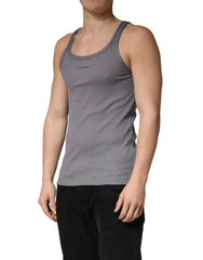 Dolce & Gabbana Gray Sleeveless Round Neck Tank Top T-shirt - IT48 | M