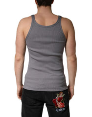 Dolce & Gabbana Gray Sleeveless Round Neck Tank Top T-shirt - IT48 | M