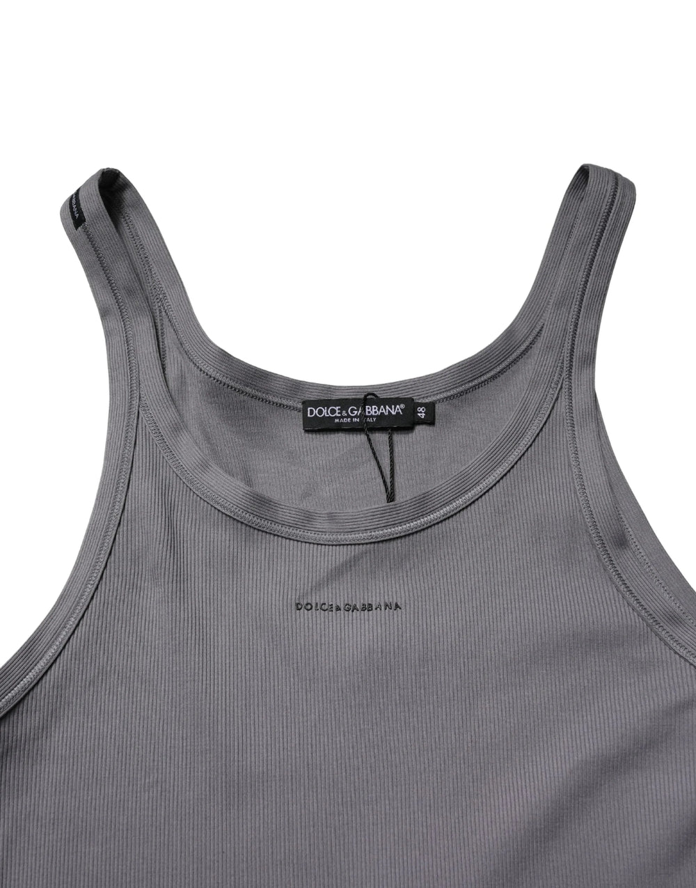 Dolce & Gabbana Gray Sleeveless Round Neck Tank Top T-shirt - IT48 | M