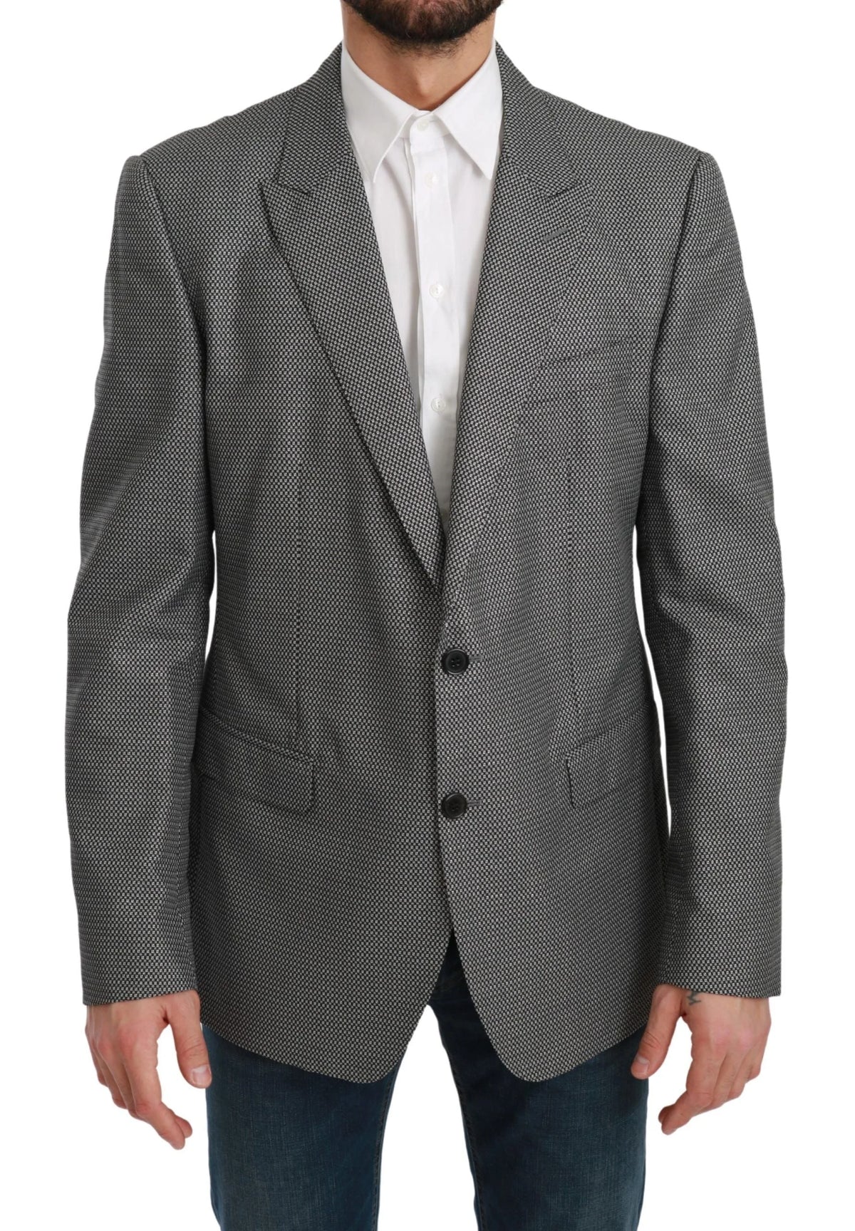 Dolce & Gabbana Gray Slim Fit Formal MARTINI Blazer - IT54 | XL - Sport Jackets