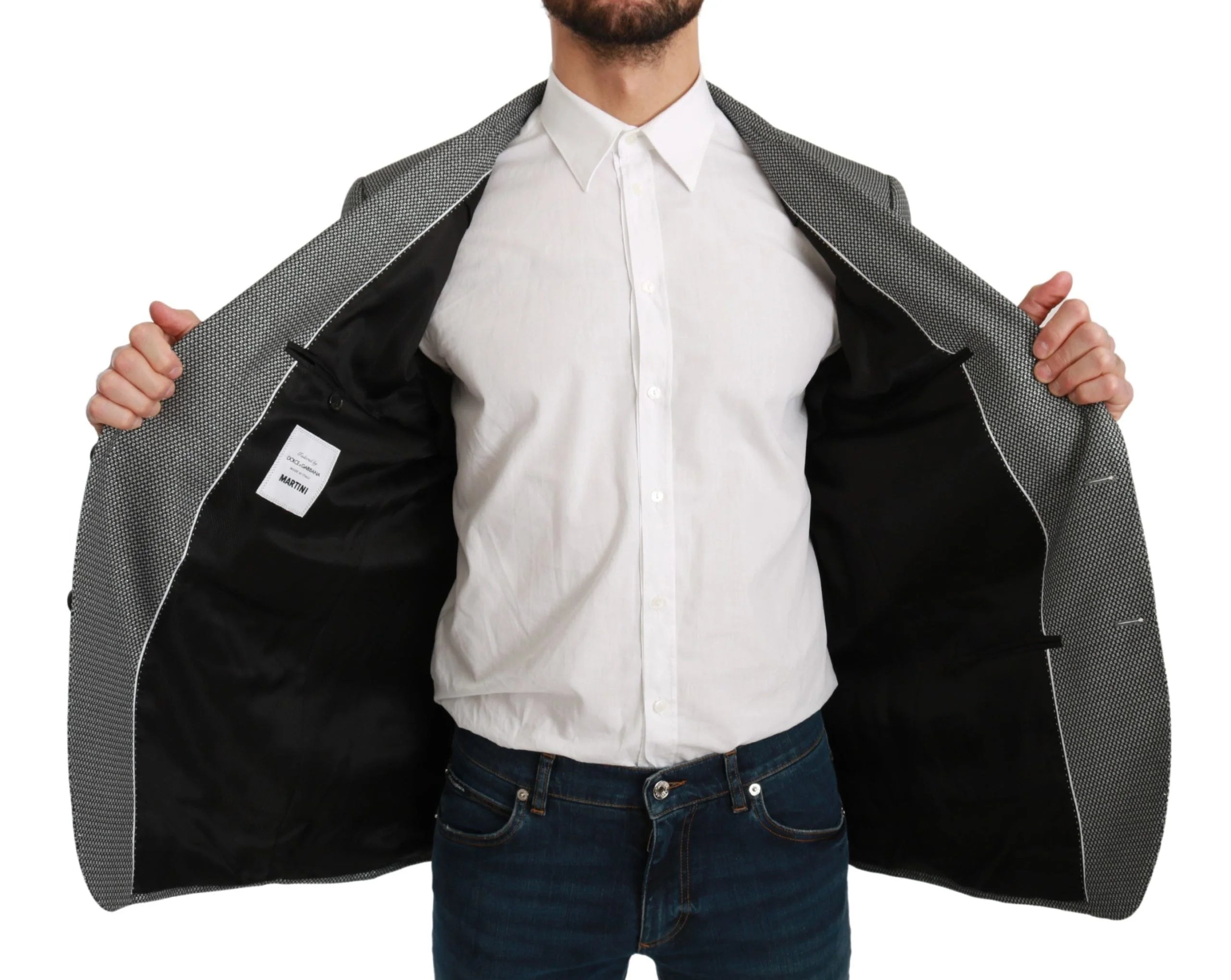 Dolce & Gabbana Gray Slim Fit Formal MARTINI Blazer - IT54 | XL - Sport Jackets