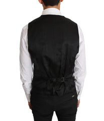 Dolce & Gabbana Gray Solid 100% Wool Waistcoat Vest - IT50 | L - Vests
