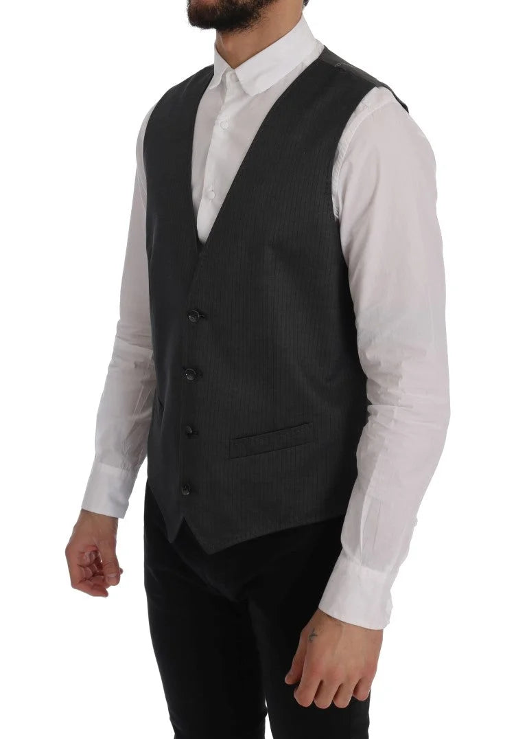 Dolce & Gabbana Gray STAFF Cotton Rayon Vest - IT50 | L - Vests