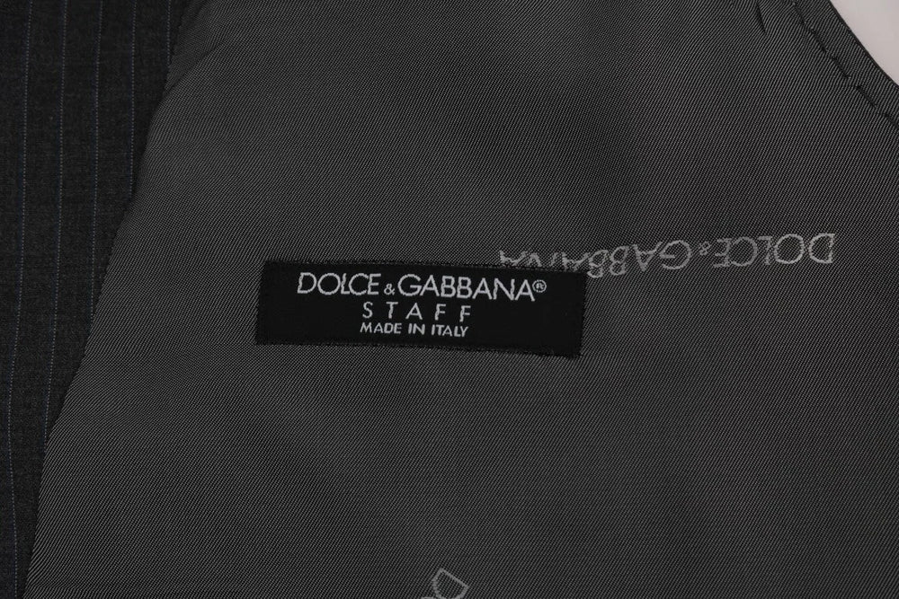 Dolce & Gabbana Gray STAFF Cotton Striped Vest - IT50 | L - Vests