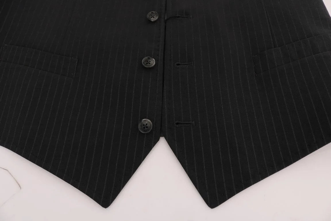 Dolce & Gabbana Gray STAFF Cotton Striped Vest - IT50 | L - Vests