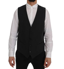 Dolce & Gabbana Gray STAFF Cotton Striped Vest - IT52 | XL - Vests