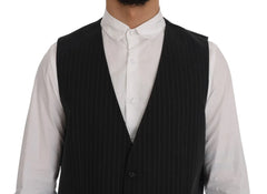 Dolce & Gabbana Gray STAFF Cotton Striped Vest - IT52 | XL - Vests