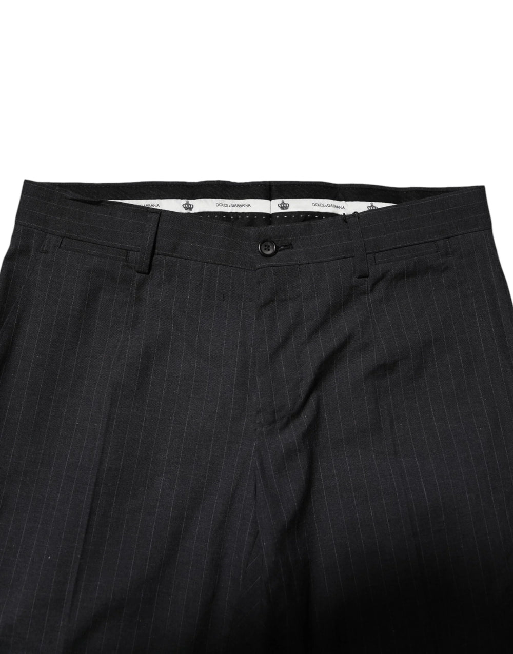 Dolce & Gabbana Gray Striped Cotton Formal Pants - IT44 | XS - Trousers