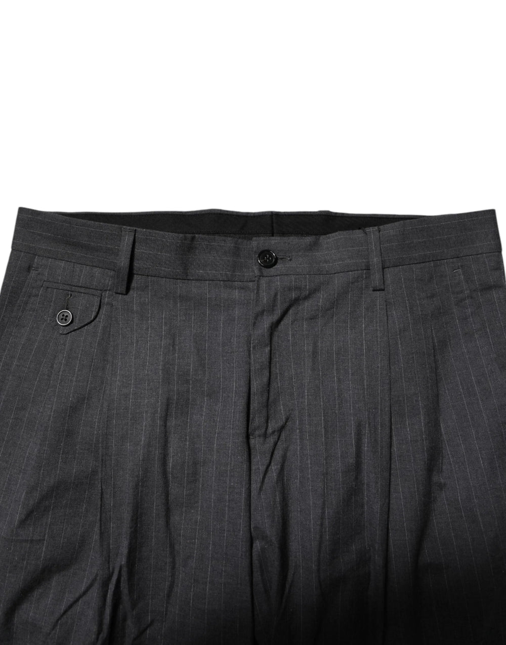 Dolce & Gabbana Gray Striped Cotton Formal Pants - IT44 | XS - Trousers