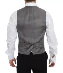Dolce & Gabbana Gray Striped Formal Dress Gilet Vest - IT46 | S - Vests