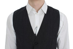 Dolce & Gabbana Gray Striped Formal Vest - IT50 | L - Vests