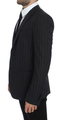 Dolce & Gabbana Gray Striped Slim Fit Wool Blazer - IT50 | L - Sport Jackets