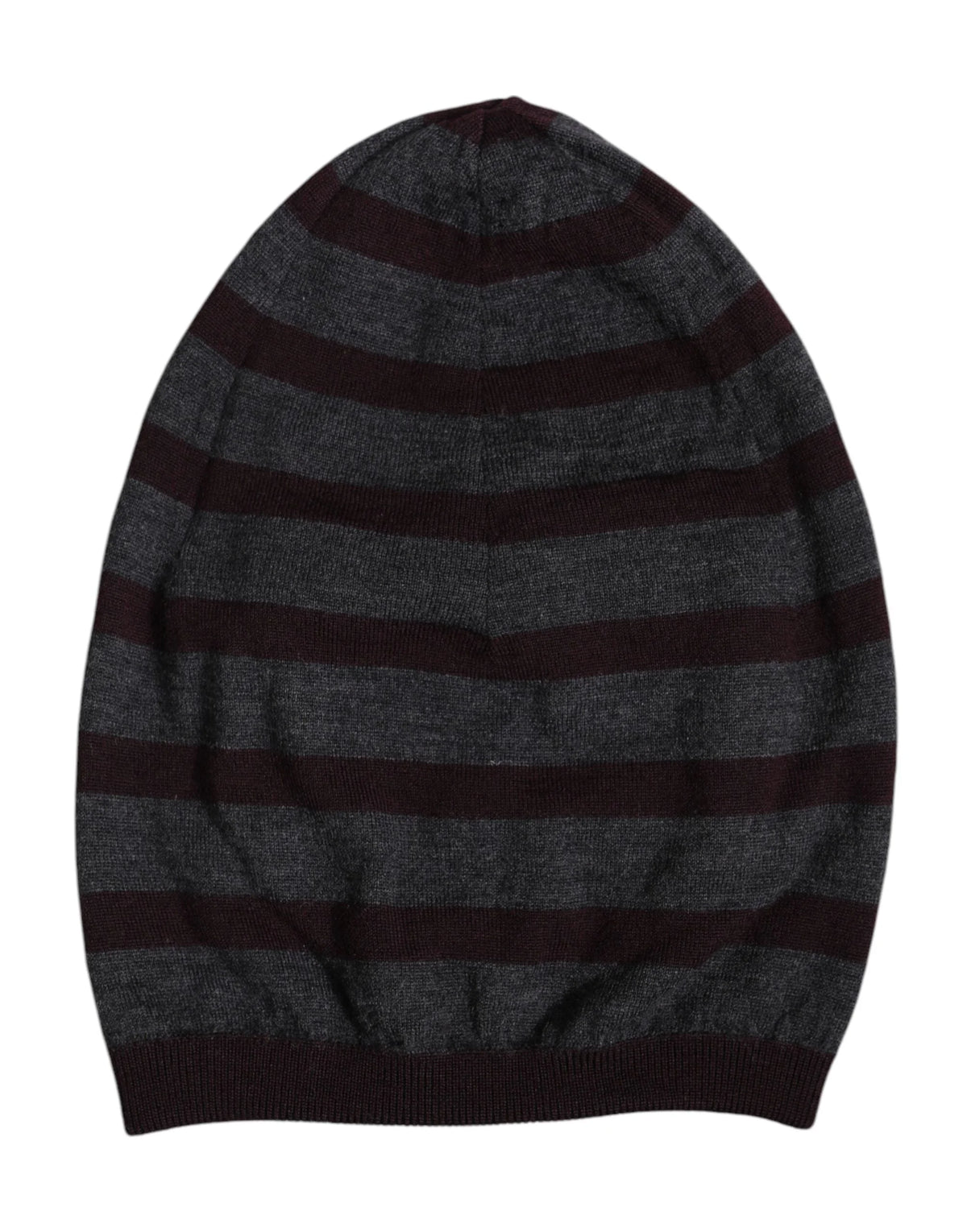Dolce & Gabbana Gray Striped Wool Knitted Winter Beanie Hat