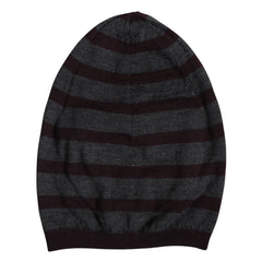 Dolce & Gabbana Gray Striped Wool Knitted Winter Beanie Hat