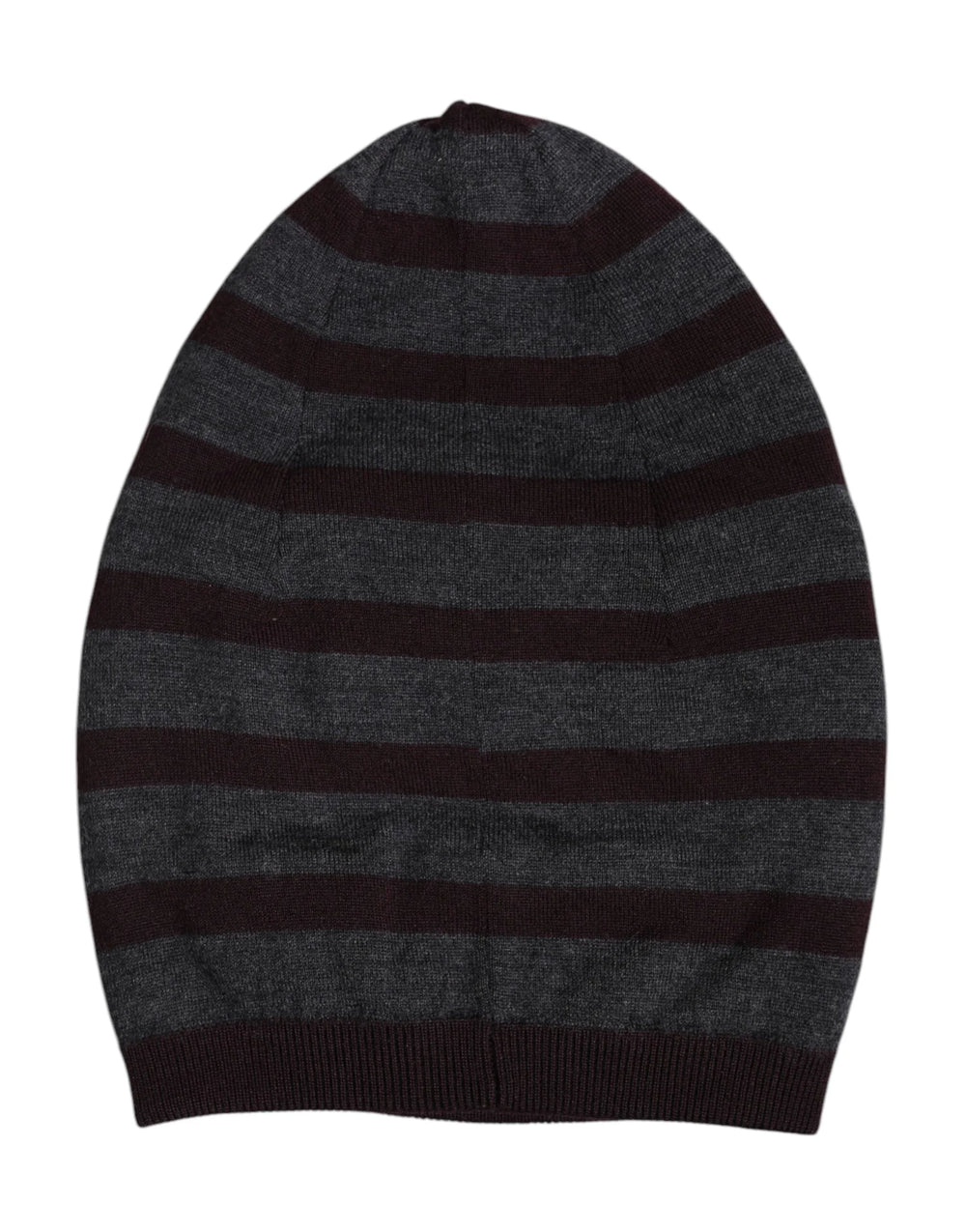 Dolce & Gabbana Gray Striped Wool Knitted Winter Beanie Hat