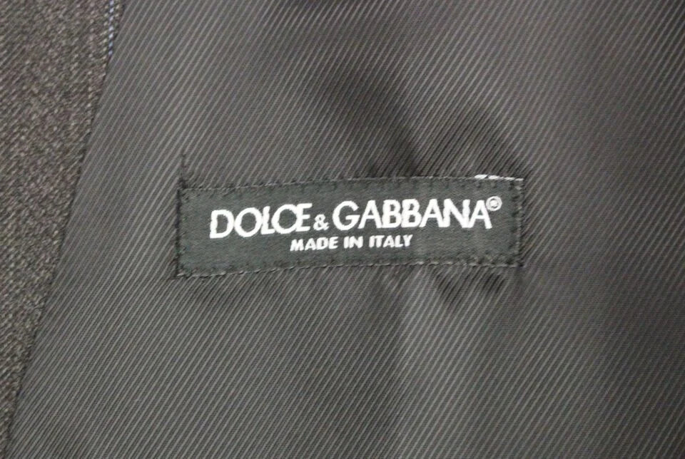 Dolce & Gabbana Gray Striped Wool Logo Vest Gilet Weste - IT48 | M - Vests