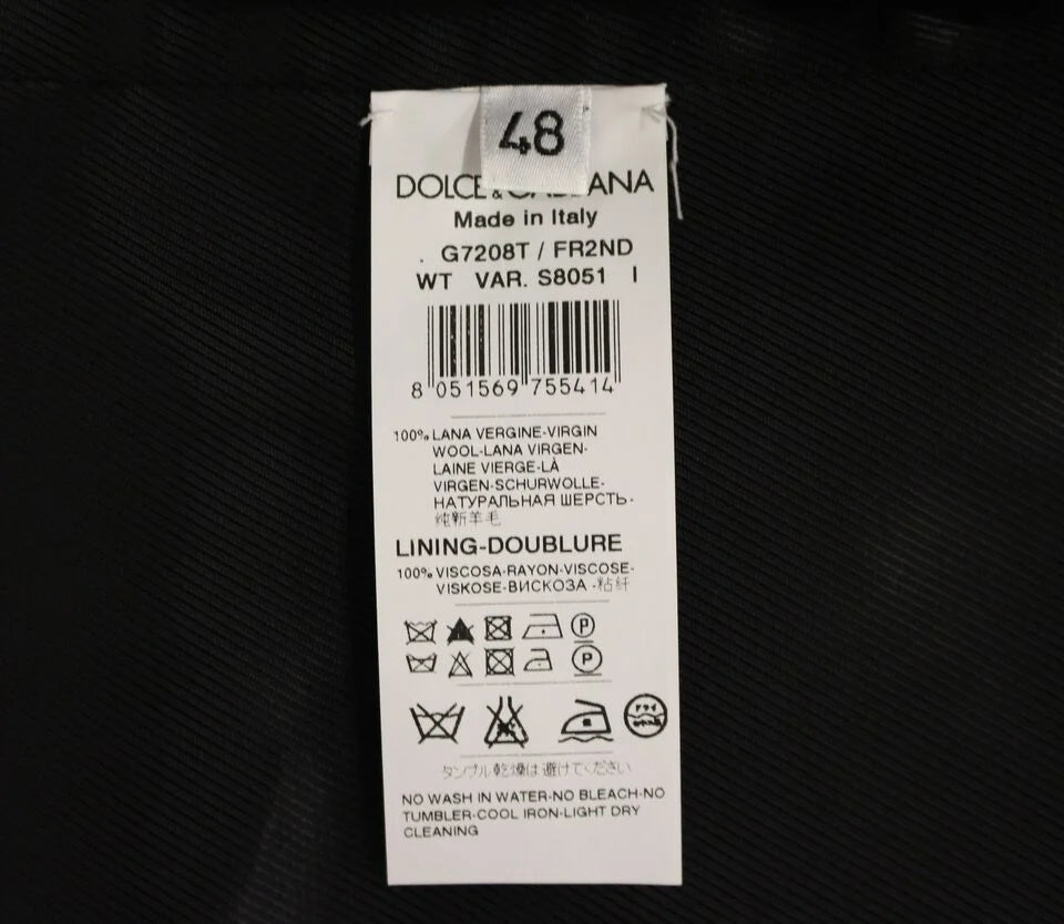 Dolce & Gabbana Gray Striped Wool Single Breasted Vest - IT48 | M - Vests