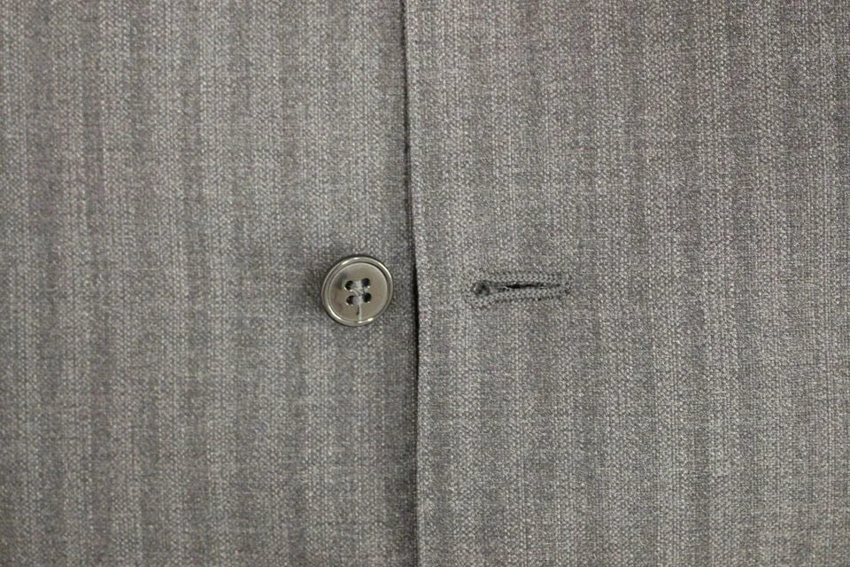 Dolce & Gabbana Gray Striped Wool Single Breasted Vest - IT48 | M - Vests