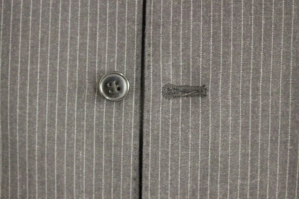 Dolce & Gabbana Gray Striped Wool Single Breasted Vest - IT48 | M - Vests