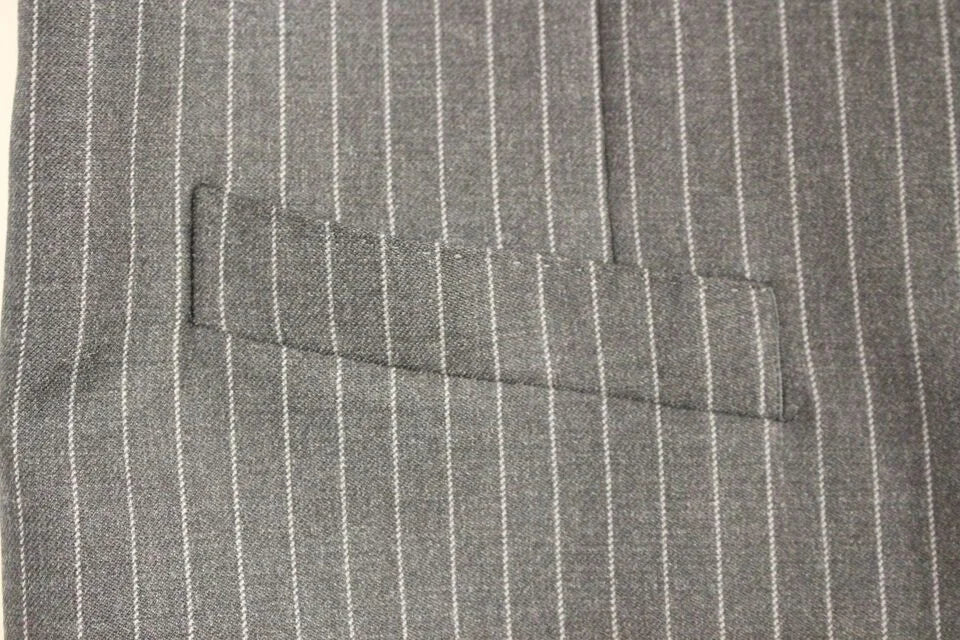 Dolce & Gabbana Gray Striped Wool Single Breasted Vest - IT48 | M - Vests