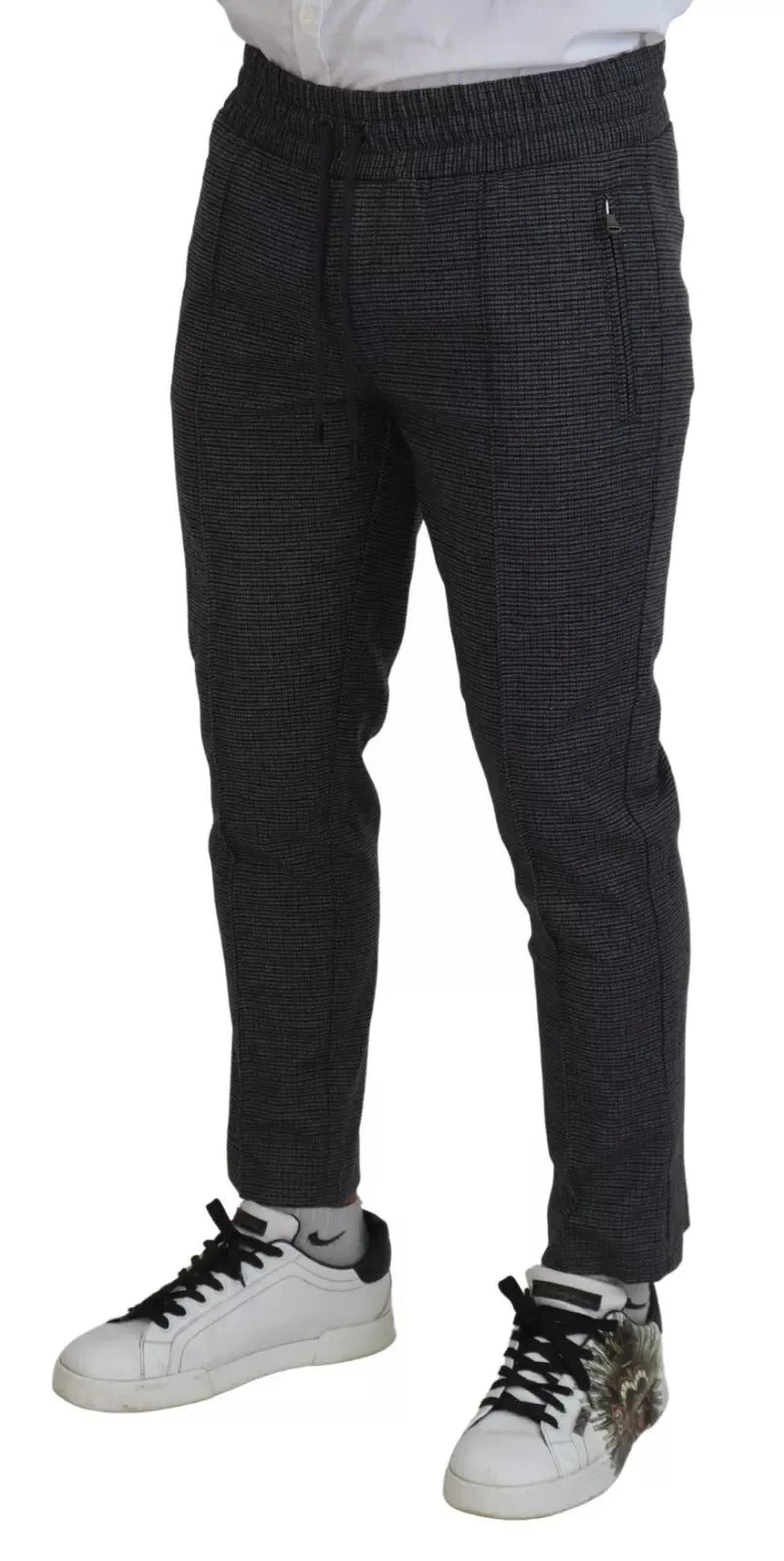 Dolce & Gabbana Gray Striped Wool Skinny Trouser Pants - IT48 | M